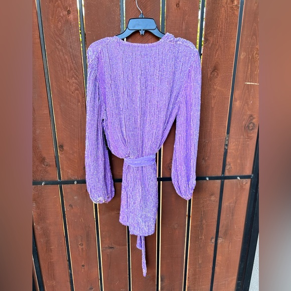 Retrofete GABRIELLE SEQUIN ROBE Iridescent Lavender Small NWT - Picture 4 of 11